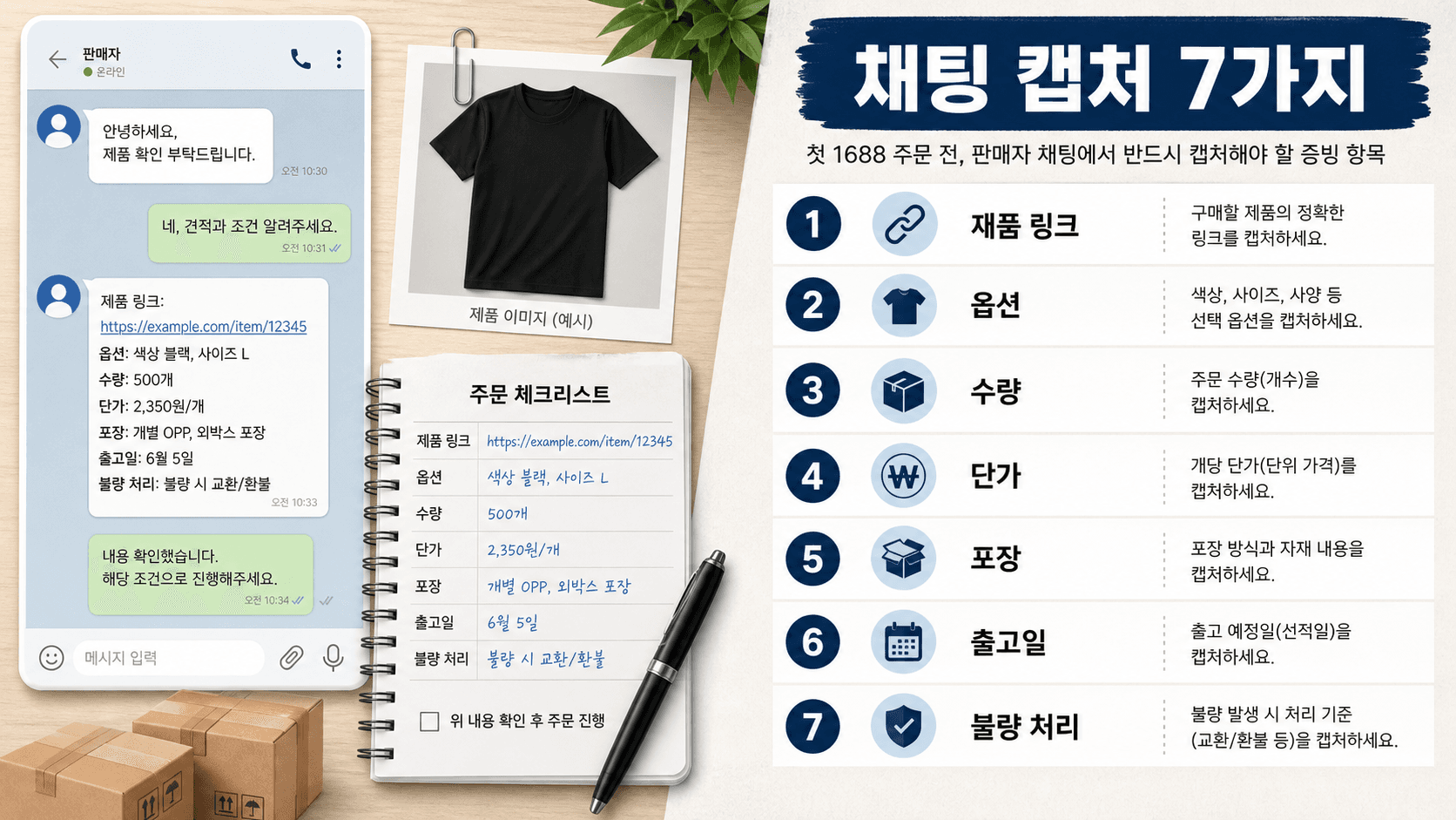 1688 첫 주문 결제 전 판매자 채팅에서 캡처해야 할 7가지 항목