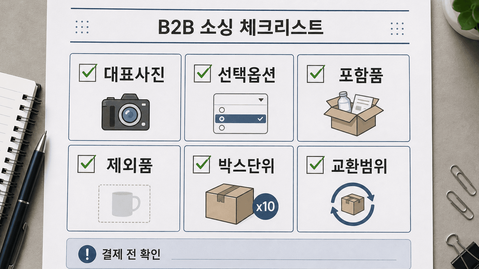 1688 세트상품 결제 전 포함품, 선택옵션, 제외품, 박스단위, 교환범위를 확인하는 체크리스트