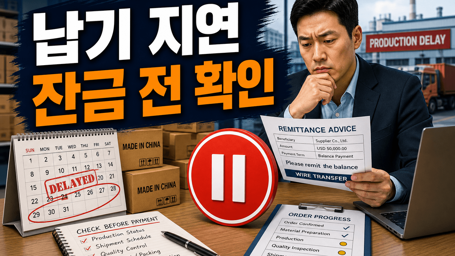 중국 공장 납기 지연 뒤 잔금 요청, 새 출고일과 생산 증거부터 맞추세요