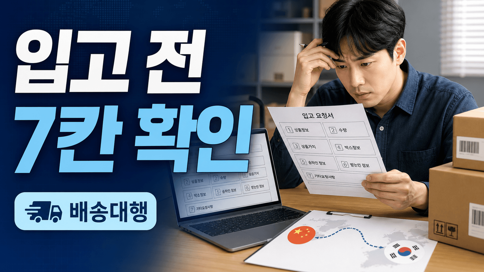 중국 배송대행 신청서, 창고 입고 전에 채울 7칸