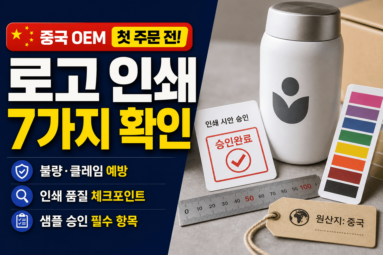 중국 OEM 로고 인쇄 첫 주문 전 3분 체크 7가지 대표 이미지