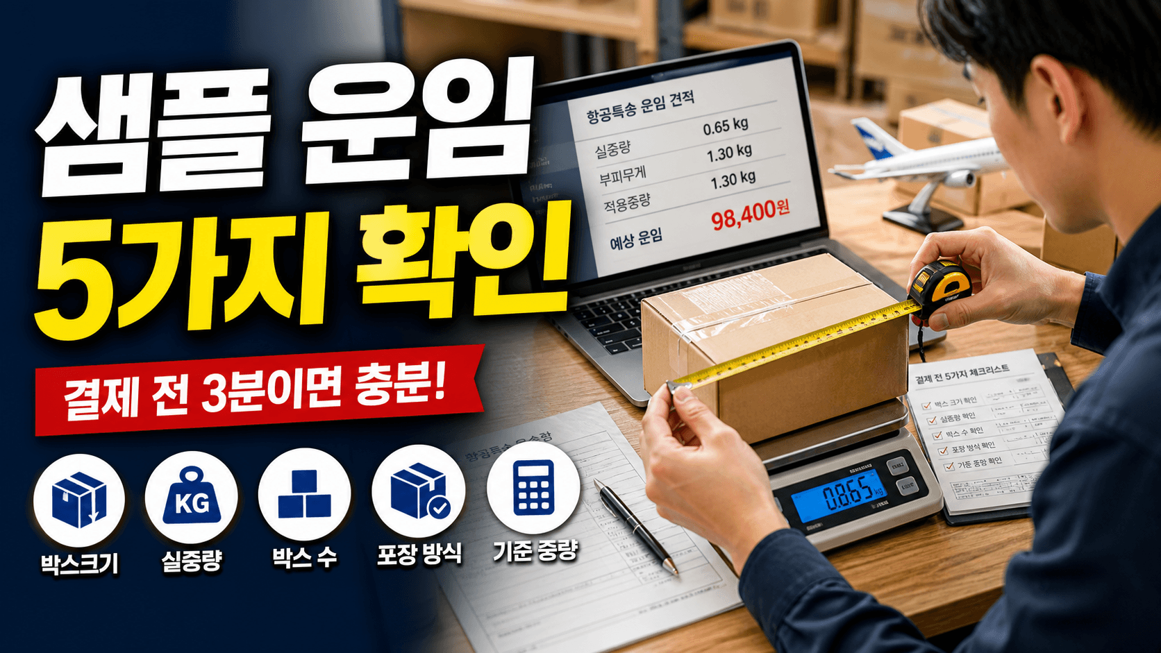중국 샘플 배송비가 비쌀 때, 박스 치수와 실중량을 먼저 받는 법